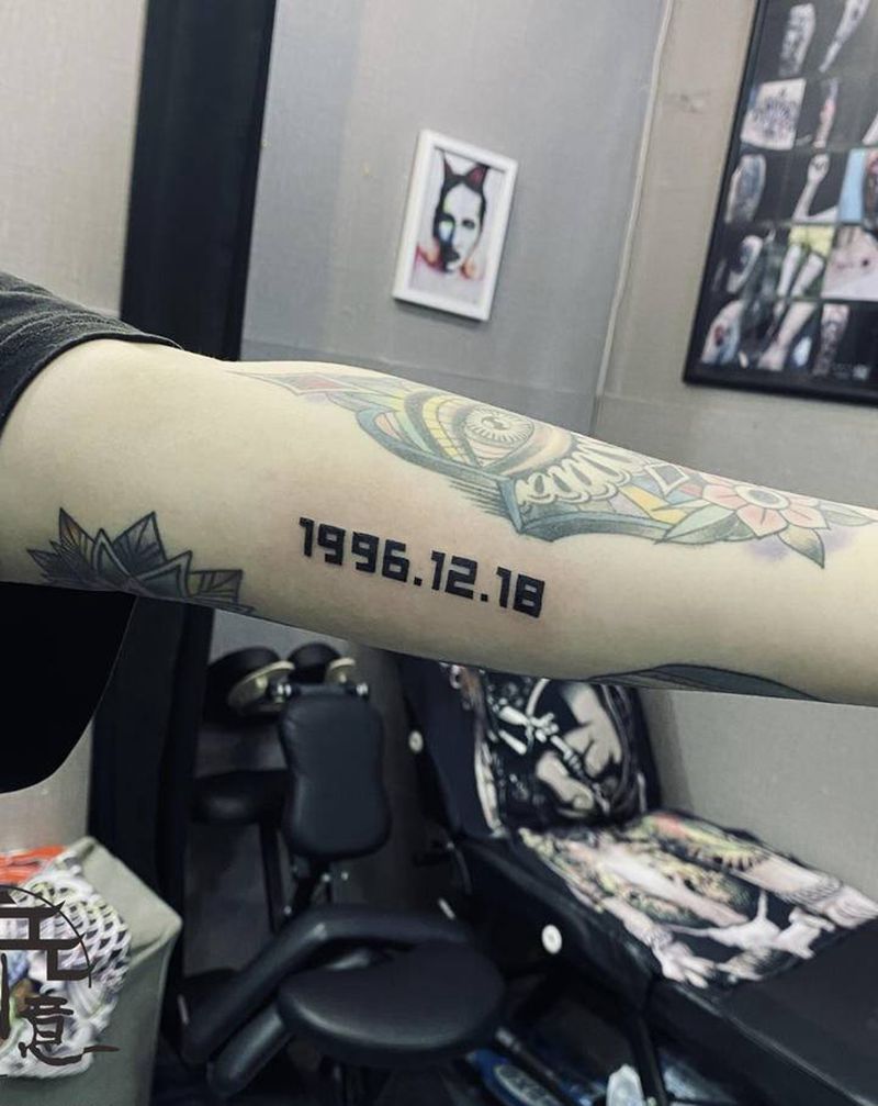 字纹身图片_手臂数字纹身图案