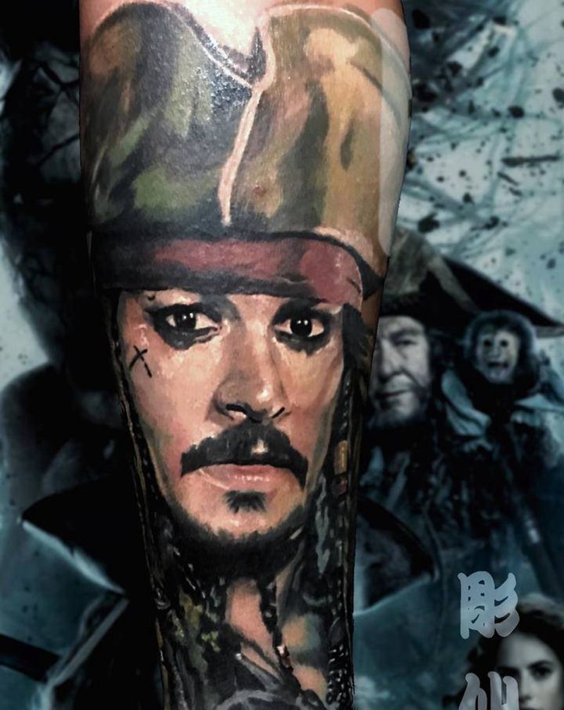 加勒比海盗纹身图片_手臂纹身图案