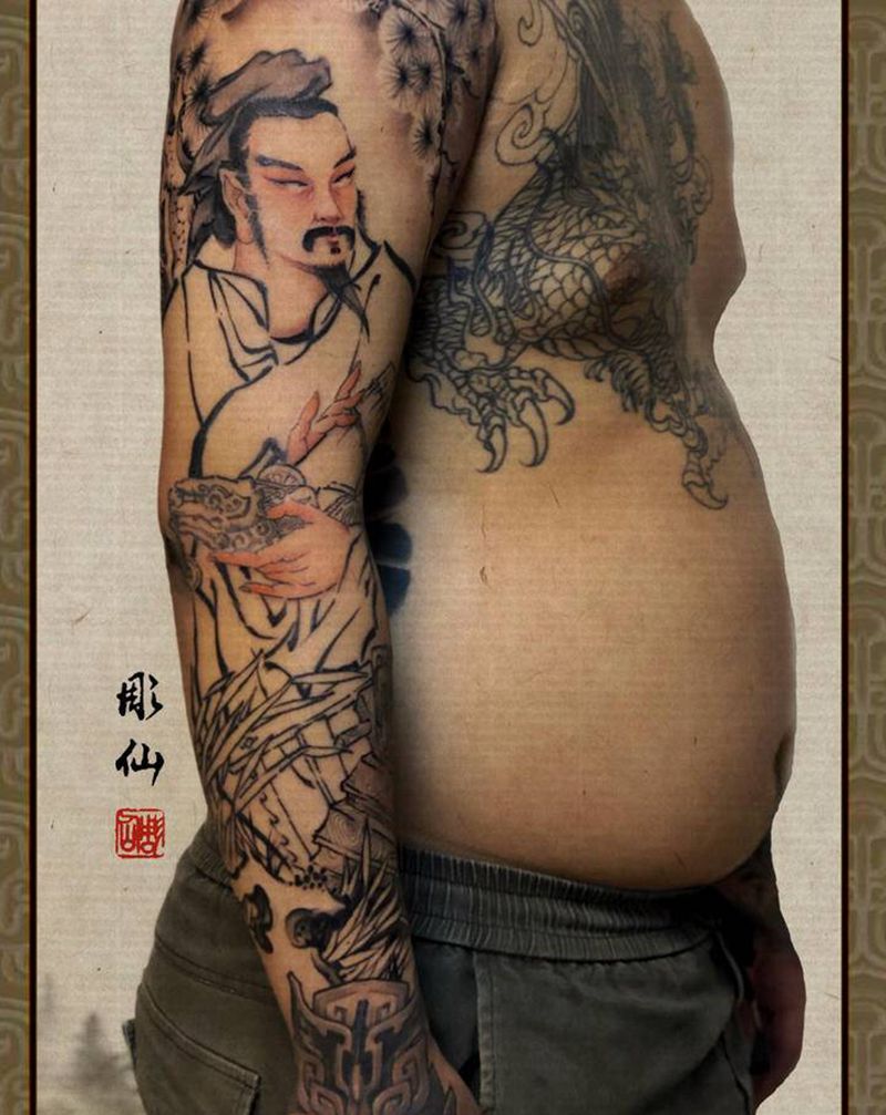 鲁班纹身图片_手臂新传统纹身图案