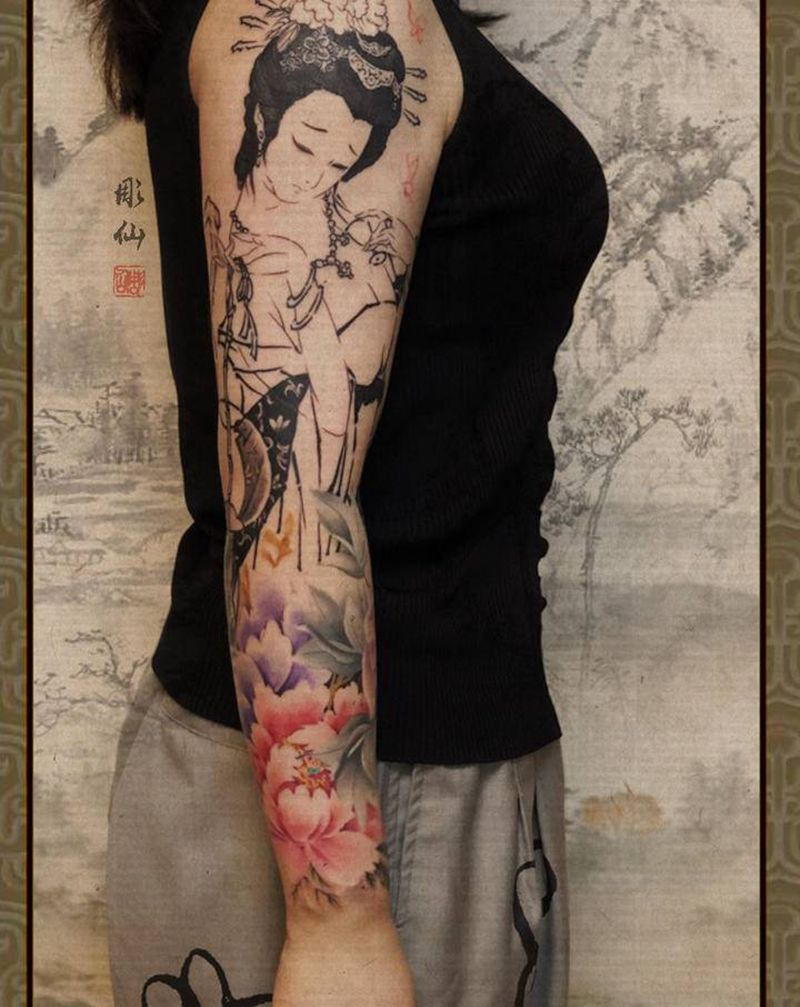 未完成纹身图片_手臂新传统纹身图案