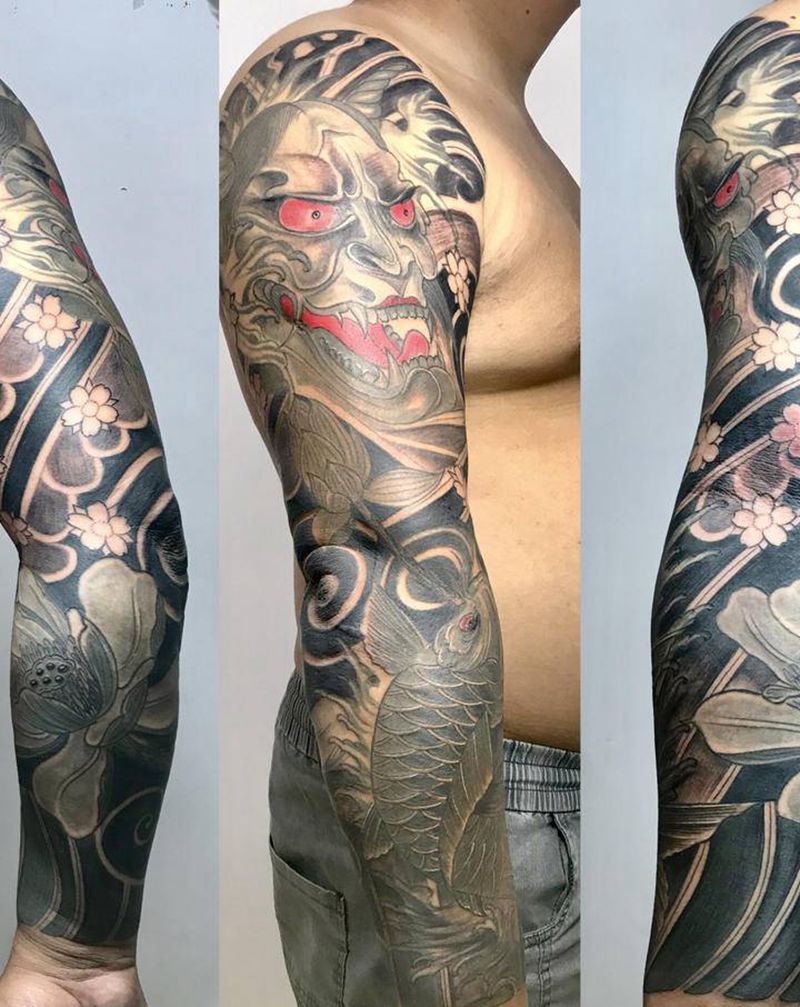 DL老纹身翻新纹身图片_手臂老传统纹身图案