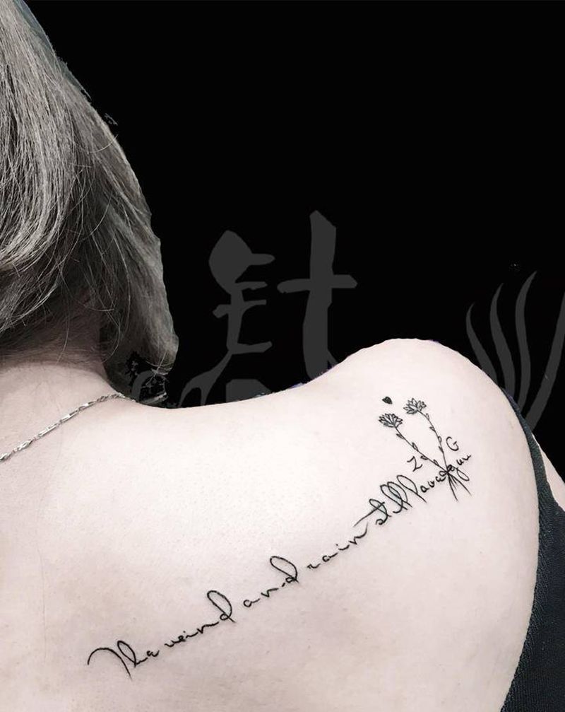 字母纹身图片_背部纹身图案
