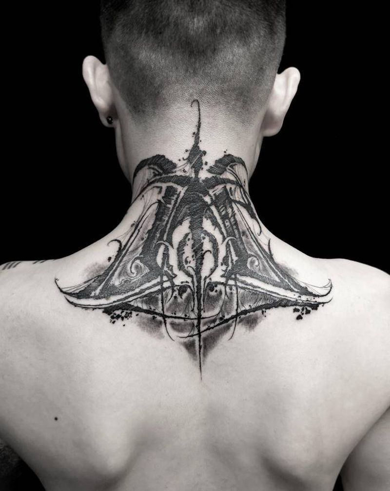 水瓶♒️纹身图片_花体字纹身图案