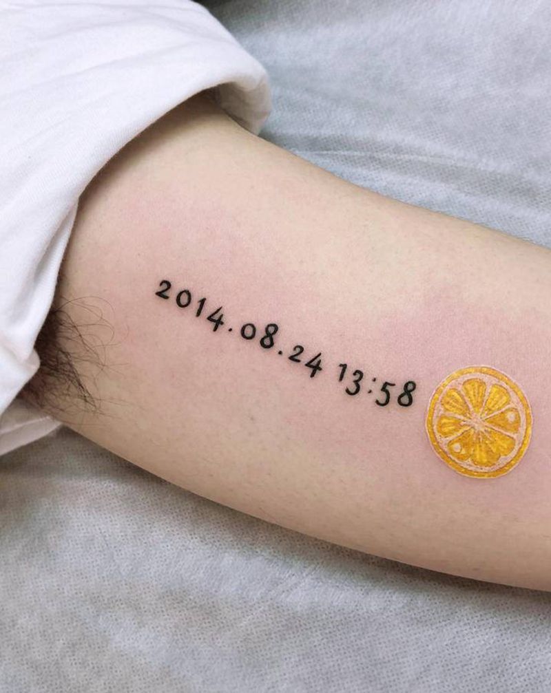 女儿小名叫柠檬纹身图片_手臂纹身图案