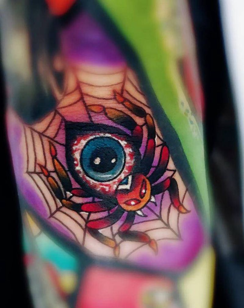 蜘蛛纹身图片_手臂Old SchoolNew School纹身图案