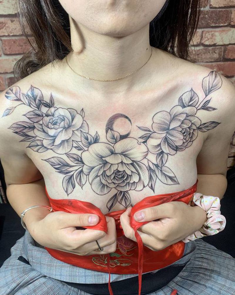 喜欢约纹身图片_胸部纹身图案