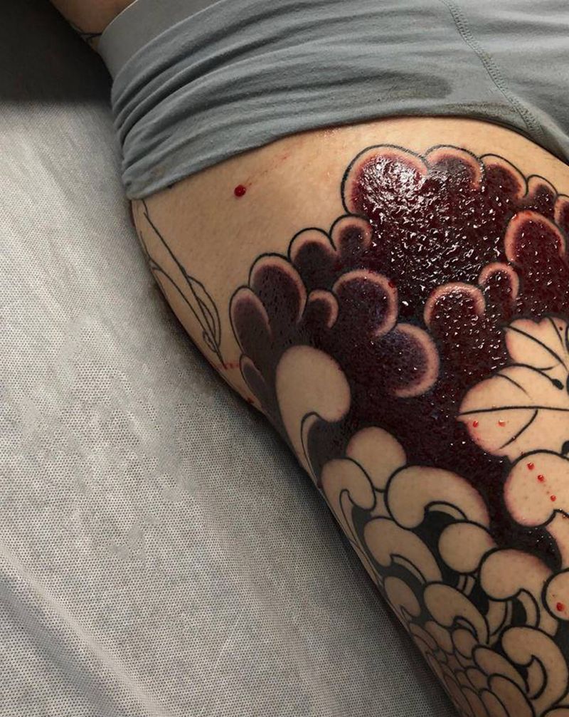 生性纹身图片_腿部纹身图案