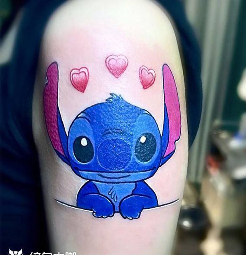 史迪仔纹身图片_手臂腿部New School纹身图案