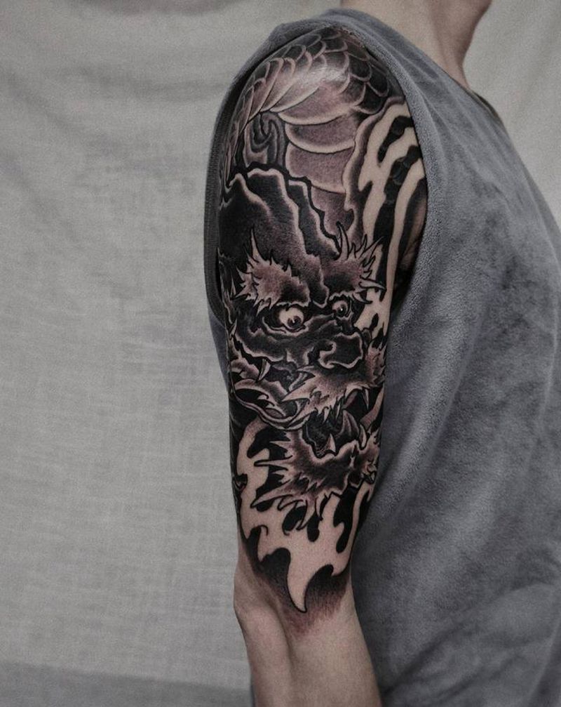 Dragon纹身图片_手臂新传统纹身图案