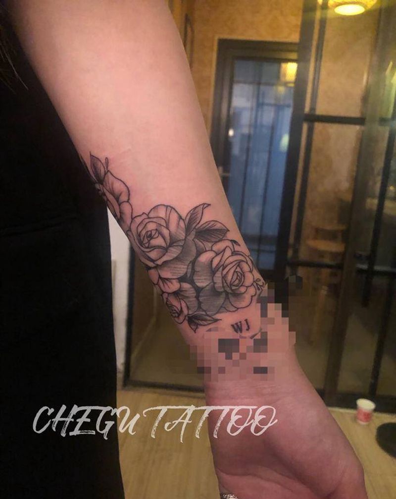 设计遮盖纹身图片_手臂几何纹身图案