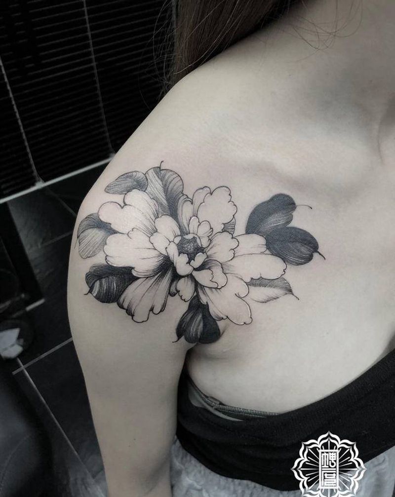 花纹身图片_速写纹身图案