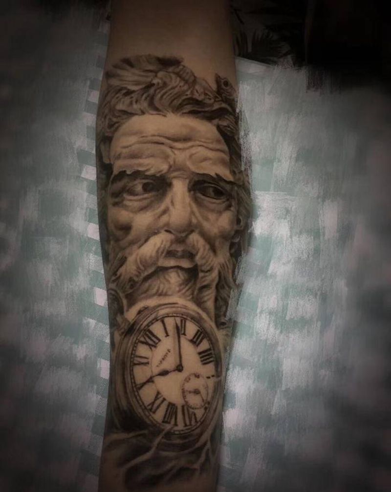 海王纹身图片_手臂纹身图案