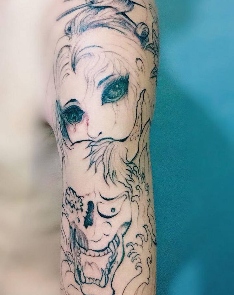 艺妓纹身图片_手臂纹身图案