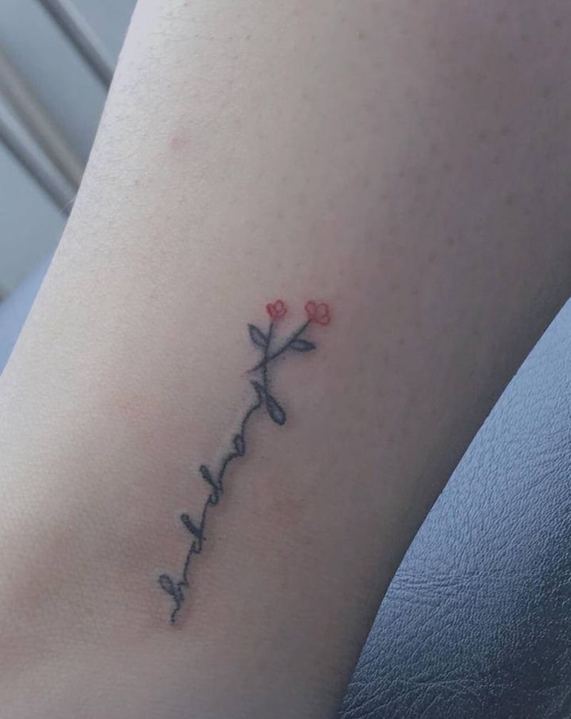 脚踝小清新纹身图片_脚部腿部纹身图案