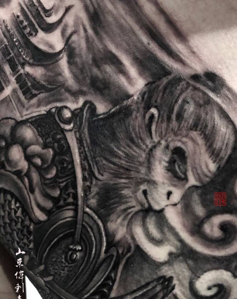 成佛纹身图片_胸部纹身图案