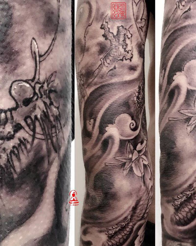 。纹身图片_手臂新传统纹身图案