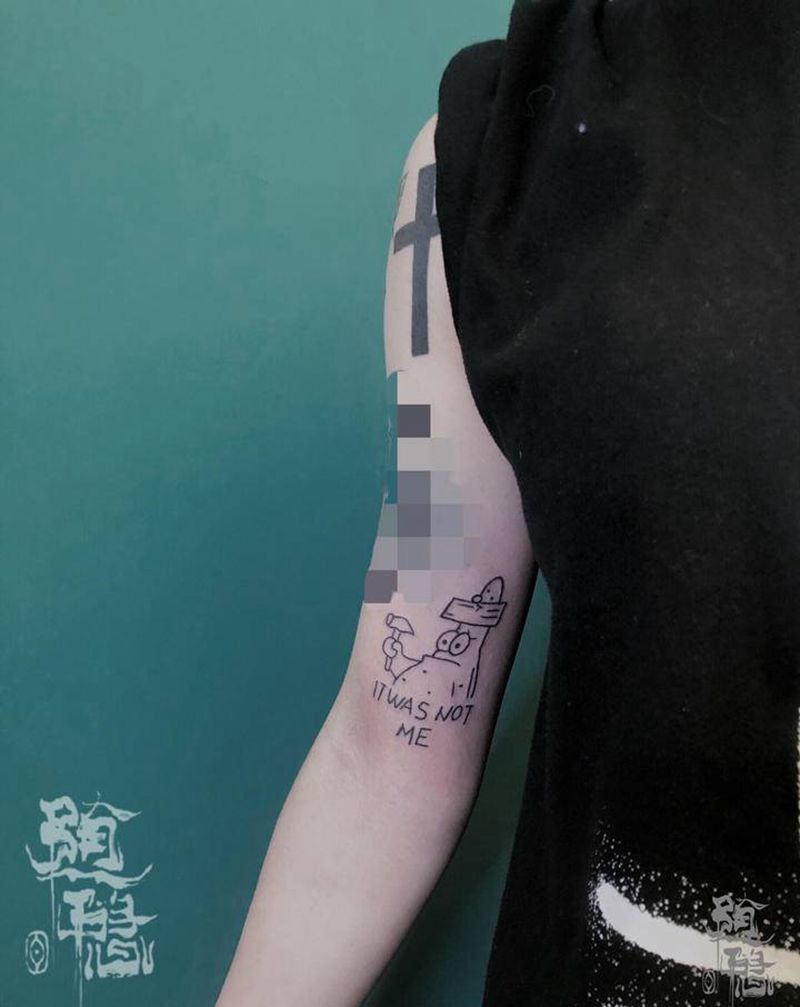 派大星纹身图片_手臂New School纹身图案