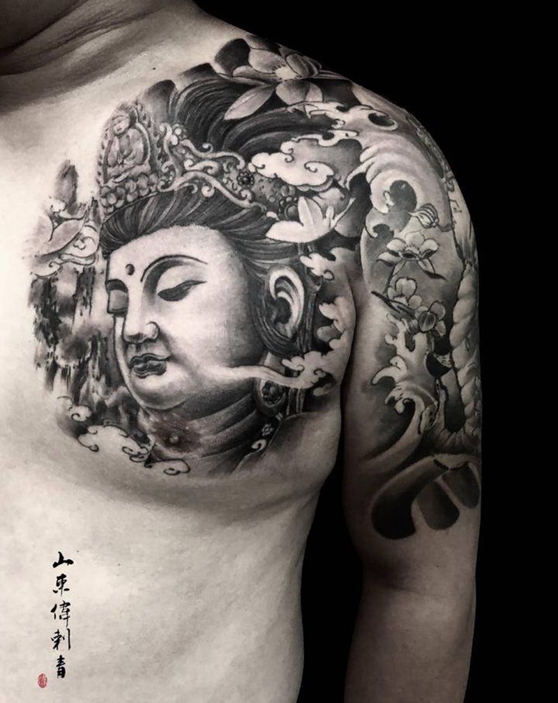 本命佛纹身图片_新传统纹身图案