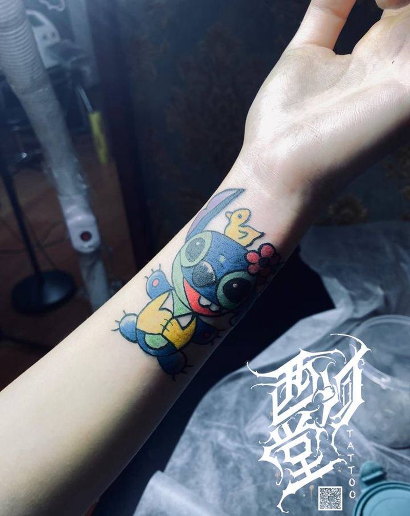 史迪仔纹身图片_手臂Old School纹身图案