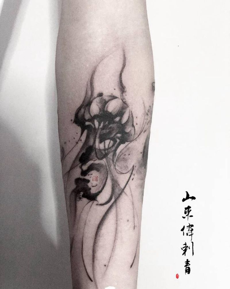 …纹身图片_手臂水墨纹身图案