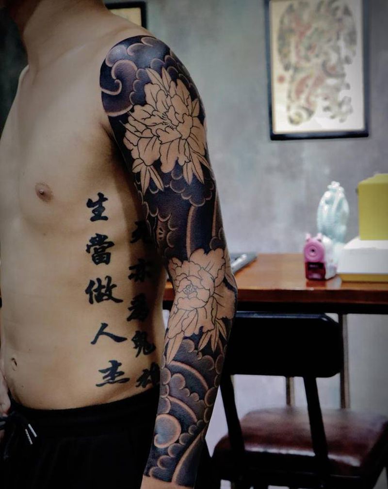 日式老传统纹身图片_手臂老传统纹身图案