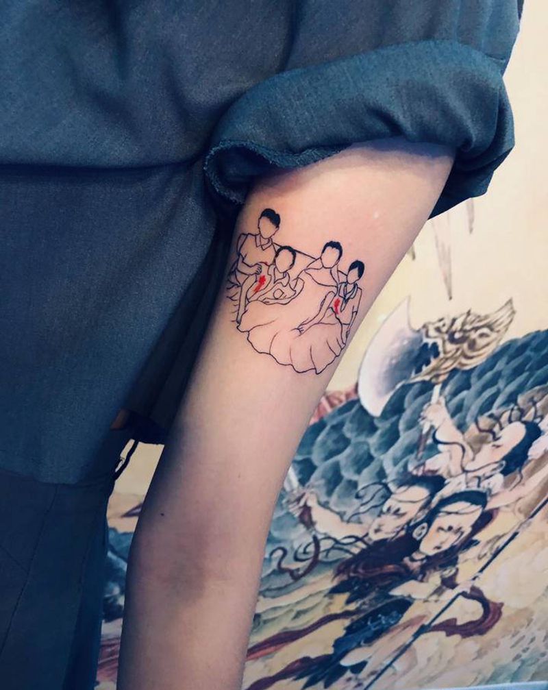 简笔画纹身图片_手臂纹身图案