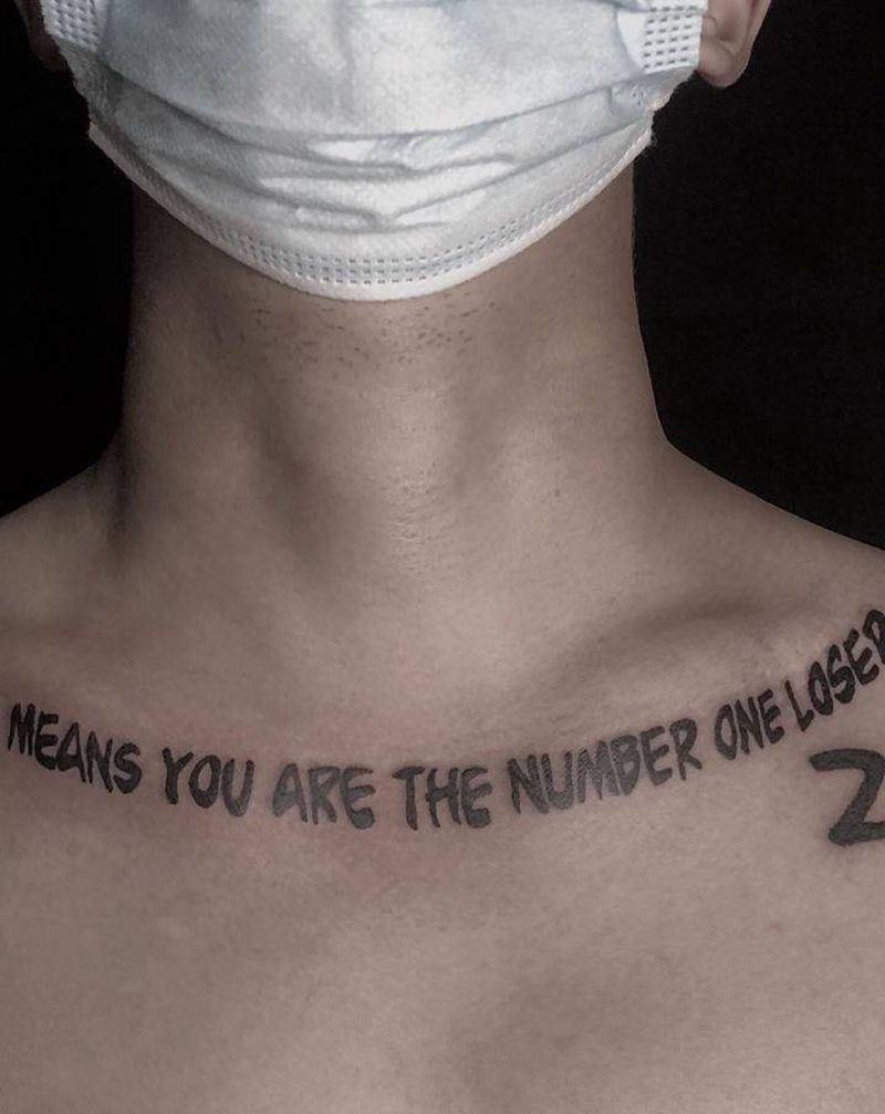 纪念科比纹身纹身图片_肩部花体字图腾纹身图案