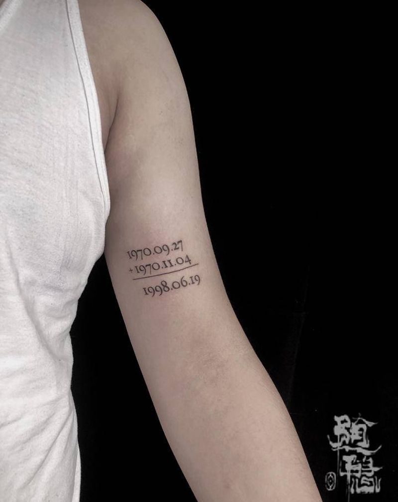 生日纹身纹身图片_手臂花体字几何纹身图案