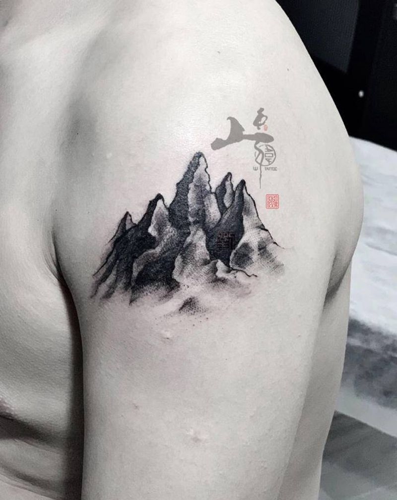 遮盖纹身图片_手臂点刺几何纹身图案