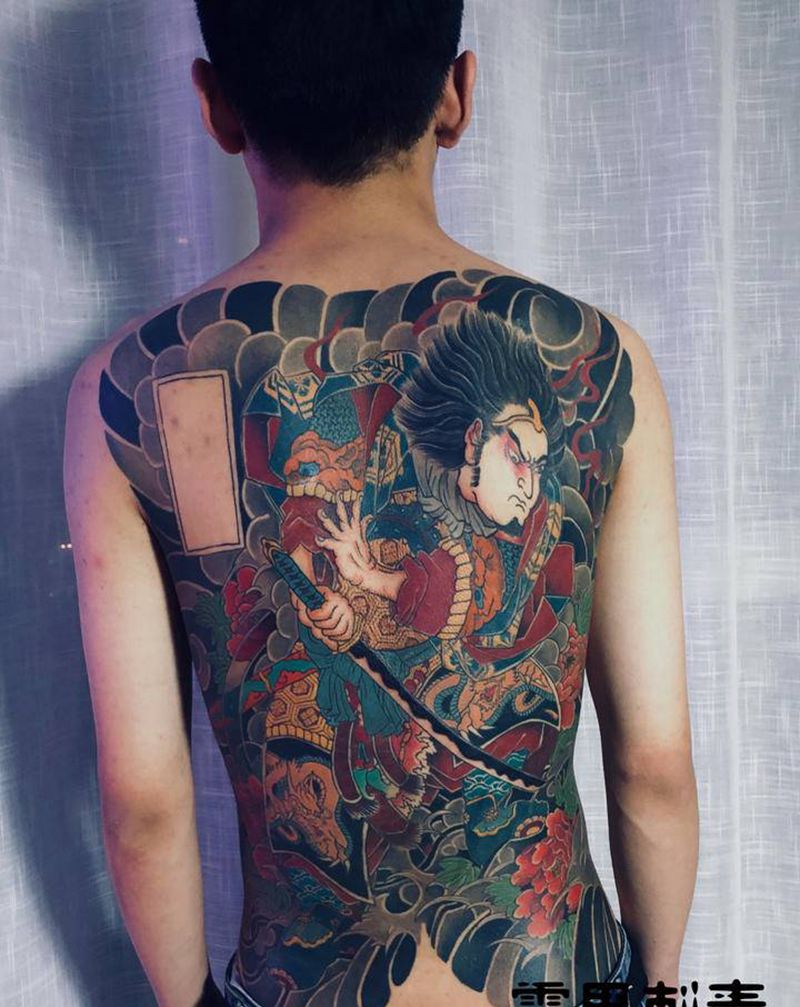 日式老传统纹身图片_背部老传统纹身图案