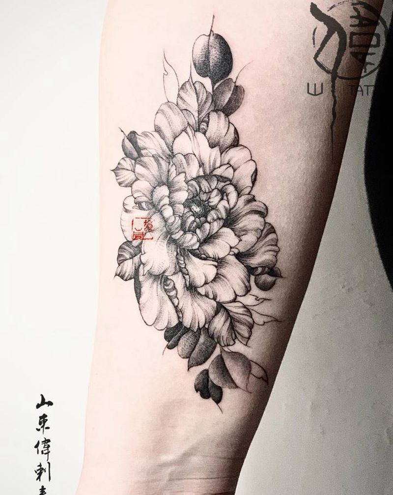 素花纹身图片_手臂点刺纹身图案