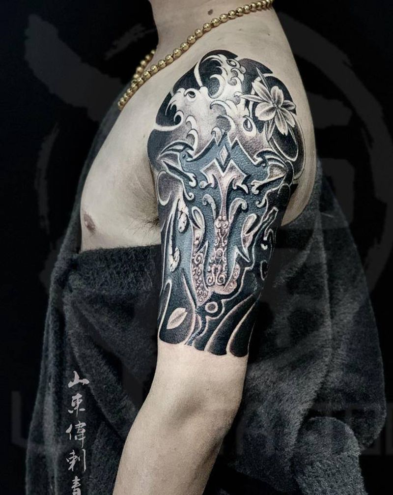 修改纹身图片_手臂老传统新传统纹身图案