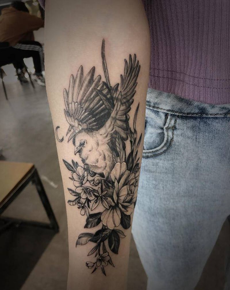 遮盖作品纹身图片_手臂欧美写实纹身图案