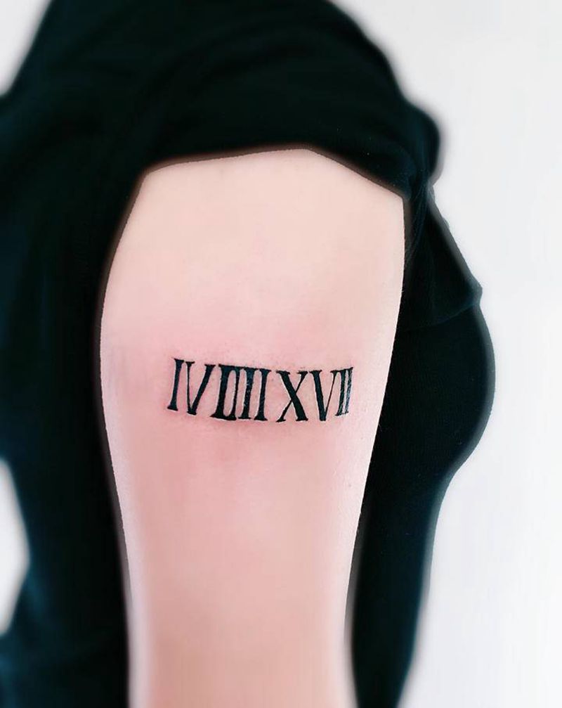 数字罗马纹身图片_手臂纹身图案