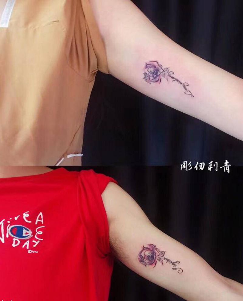 情侣小纹身纹身图片_水彩纹身图案