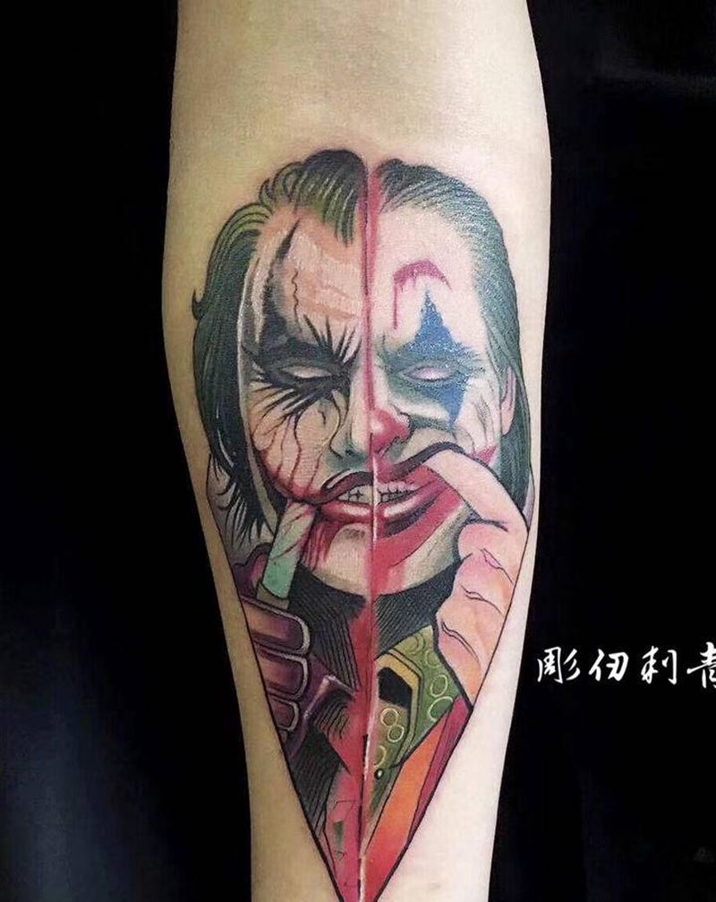 小丑纹身图片_手臂纹身图案