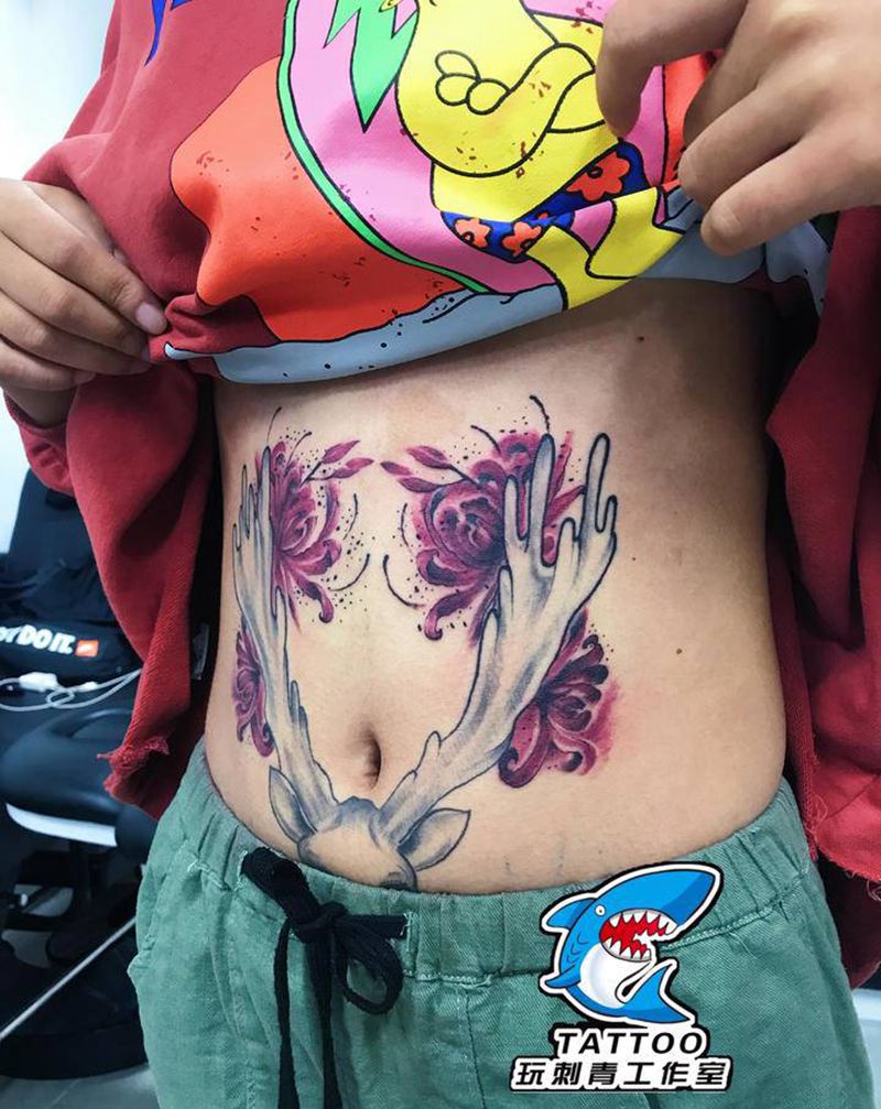 添加作品纹身图片_腰部腹部纹身图案