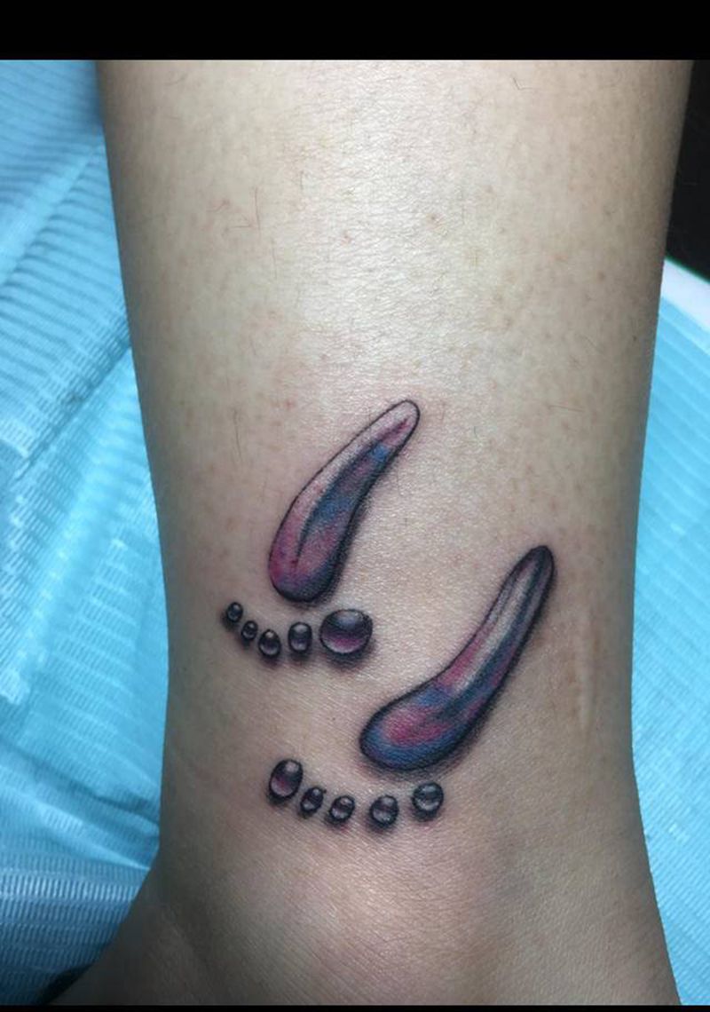 小清新纹身图片_脚部纹身图案