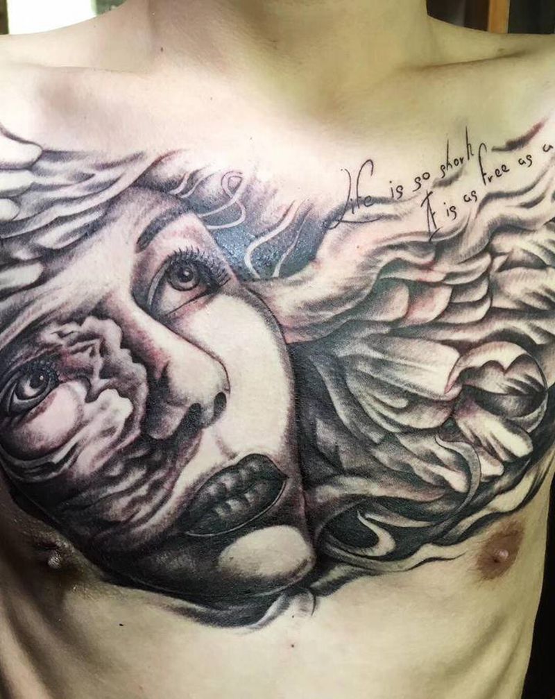 欧美纹身图片_胸部纹身图案