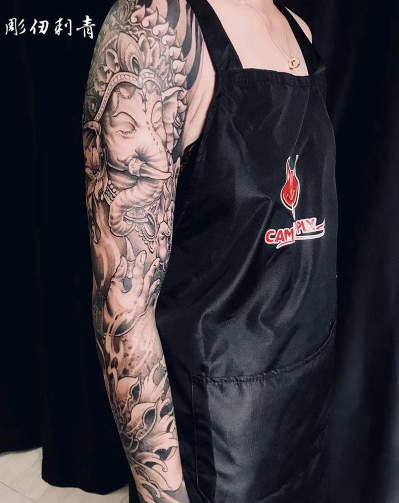 象神纹身图片_手臂纹身图案