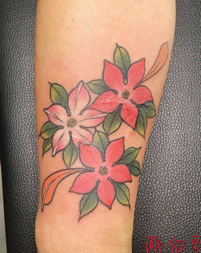 樱花盖疤纹身图片_手臂纹身图案