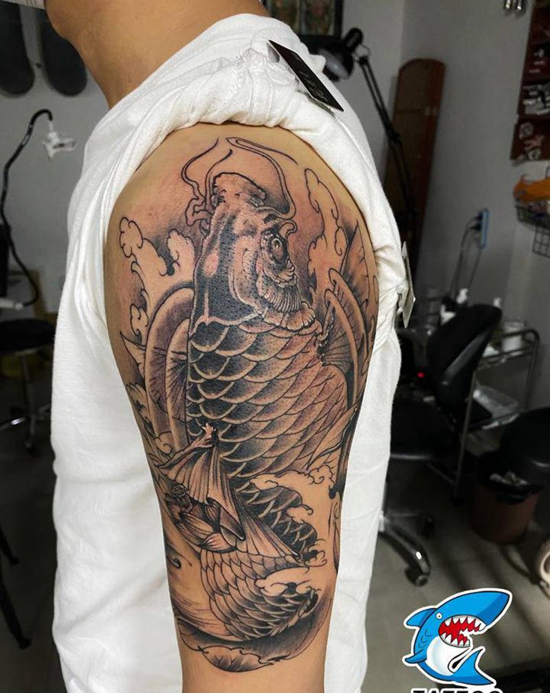 鲤鱼图纹身图片_手臂纹身图案