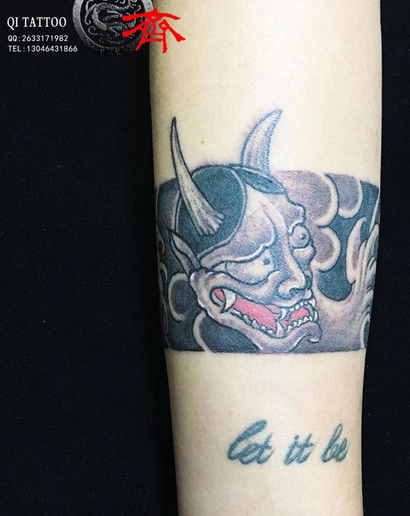 臂环纹身图片_手臂老传统日式 臂环纹身图案