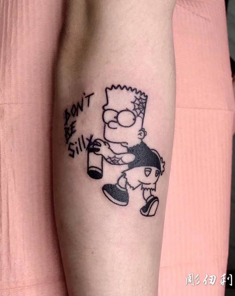 辛普森纹身图片_Old School纹身图案