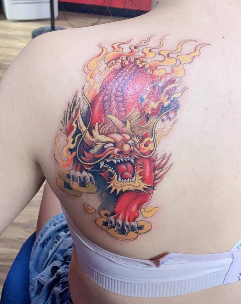 麒麟纹身图片_背部纹身图案