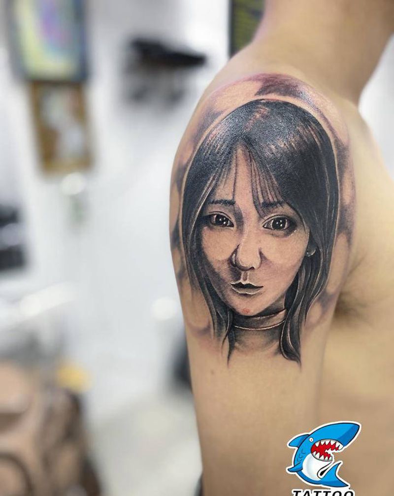 肖像纹身图片_肩部纹身图案