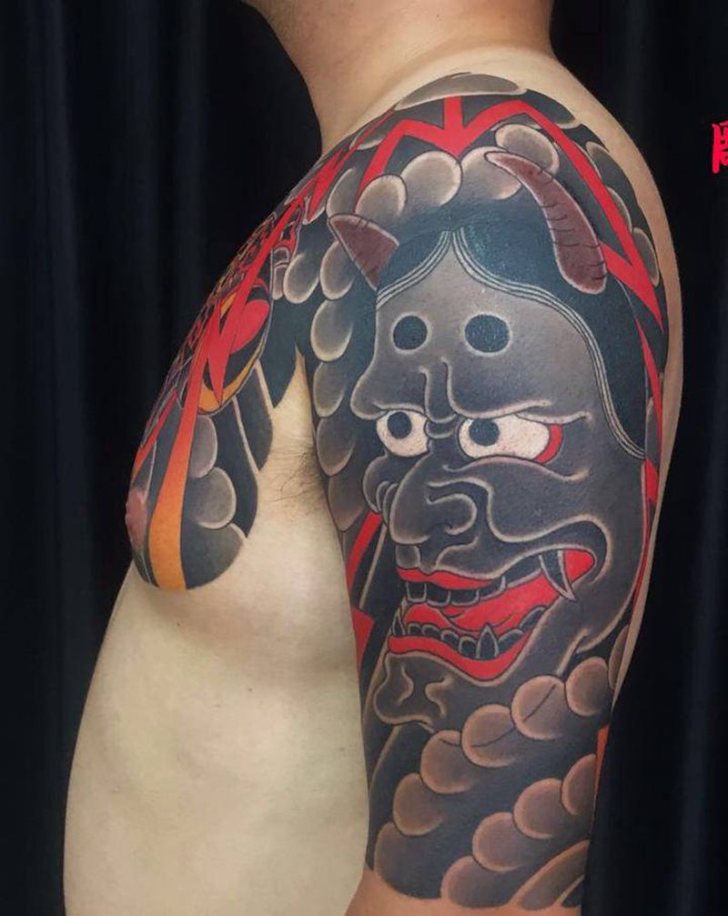 日式半甲纹身图片_老传统纹身图案