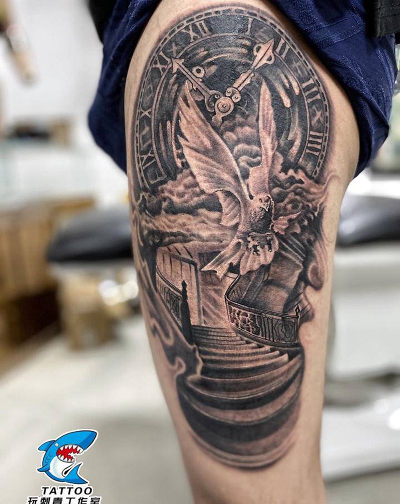 欧美系列纹身图片_腿部纹身图案