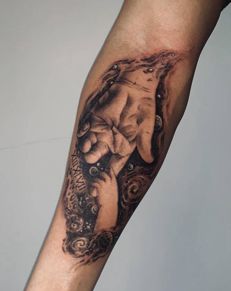 父爱纹身图片_手臂手部纹身图案