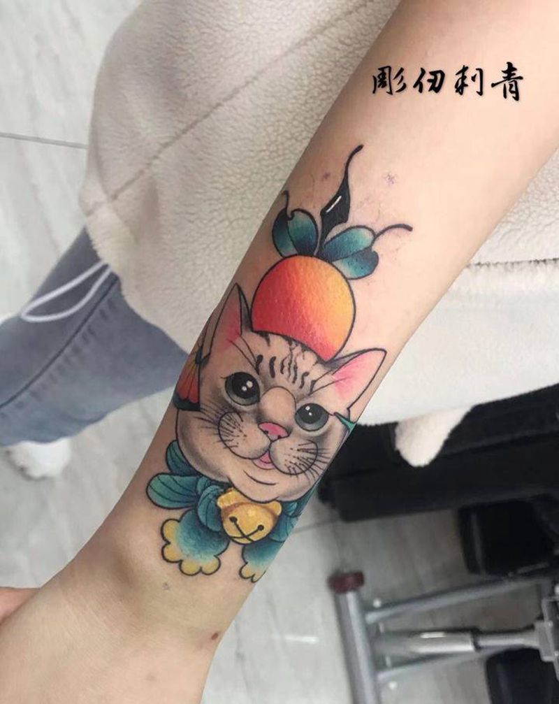 猫纹身图片_New School纹身图案